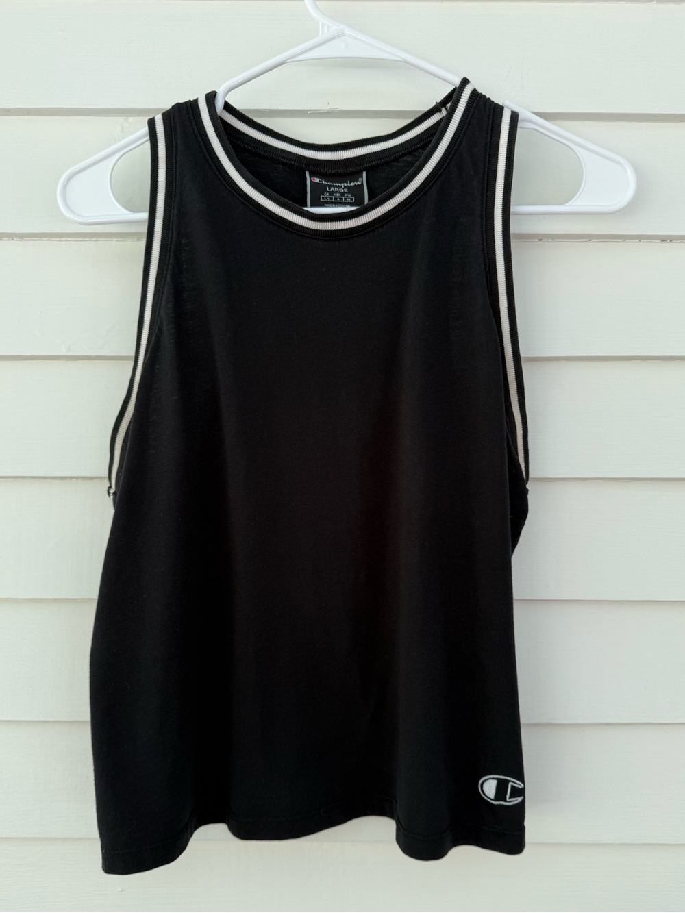 Champion | Vintage Black Racerback Tank Top Size Large